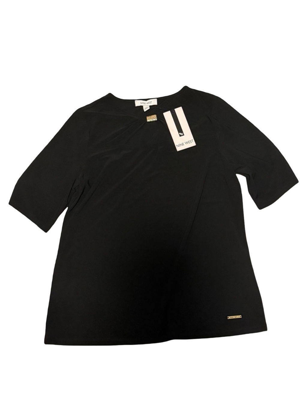 Nine West Women’s Black Short Sleeve Top NWT